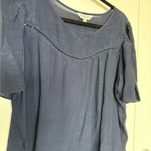 Nanette Lepore Blue Relaxed Short Sleeve Blouse